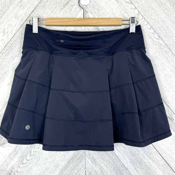 Lululemon Pace Rival Skirt Skort Womens Size 6 Navy Blue Run Golf Tennis - Picture 1 of 4
